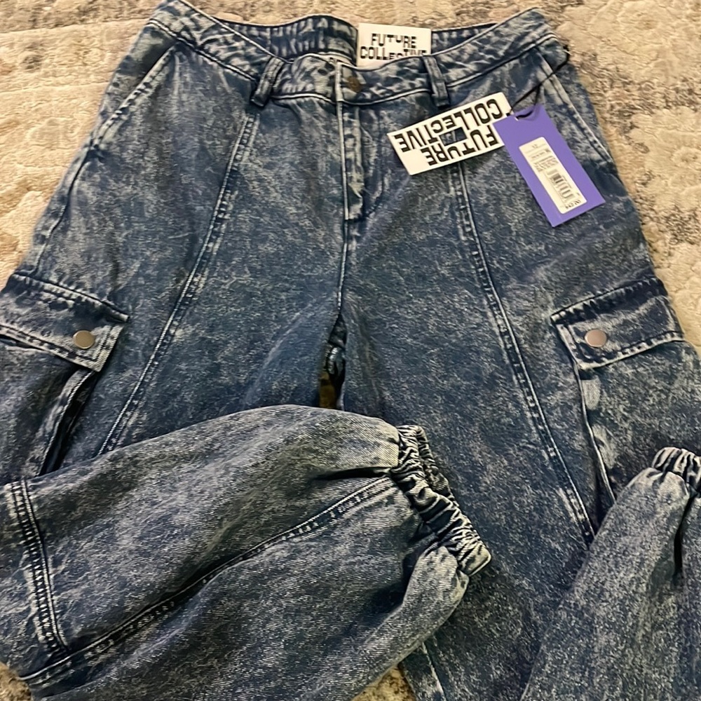 Women's size 14 Cargo Jeans Future Collective with Kahlana Barfield Brown